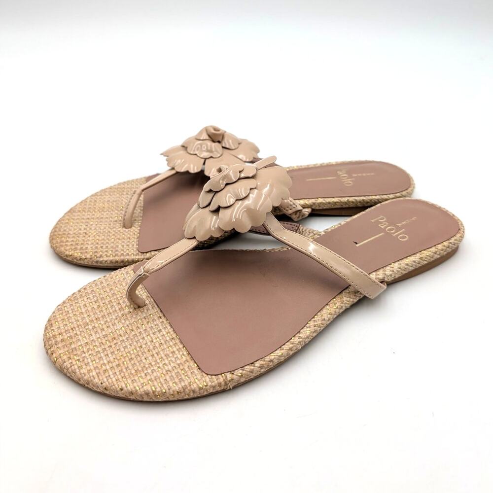 Linea Paolo Laurel Flower Sandals Open Toe Women's Tan Size US7.5M EU38